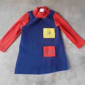 Vintage 60s 70s Kids Mod Hippie Dress Up Down Pocketa 2T 3T 4T